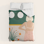 Texting, Millennial Woman Young Bohemian High Fashion Love Pastel Home Decor Blush Comforter Gallery Image 6