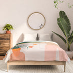 Texting, Millennial Woman Young Bohemian High Fashion Love Pastel Home Decor Blush Comforter Gallery Image 3