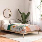 Texting, Millennial Woman Young Bohemian High Fashion Love Pastel Home Decor Blush Comforter Gallery Image 2