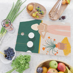 Texting, Millennial Woman Young Bohemian High Fashion Love Pastel Home Decor Blush Cutting Board Gallery Image 2