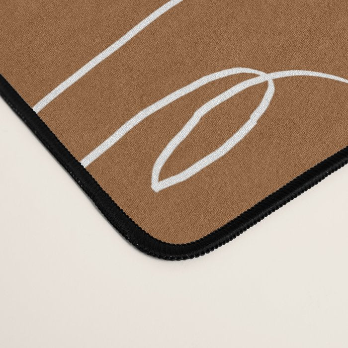 Line Art Woman Face Burnt Orange Desk Mat Gallery Image 4