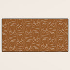 Line Art Woman Face Burnt Orange Desk Mat Gallery Image 3