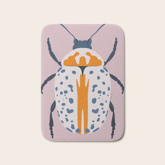 White and blue beetle Bath Mat Gallery Image 1