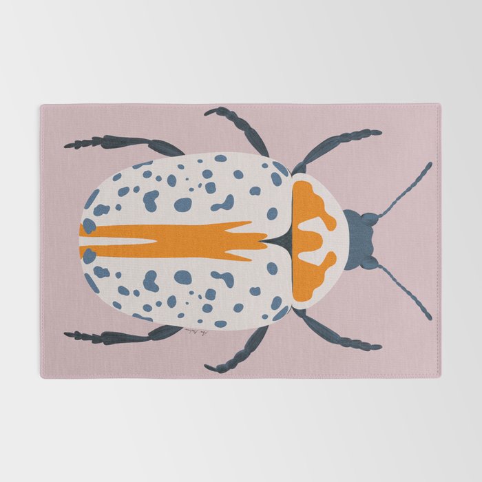 White and blue beetle Rug Gallery Image 2