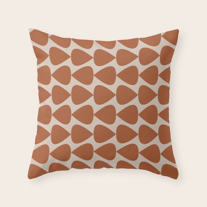 Plectrum Pattern in Clay and Putty  Throw Pillow Gallery Image 6