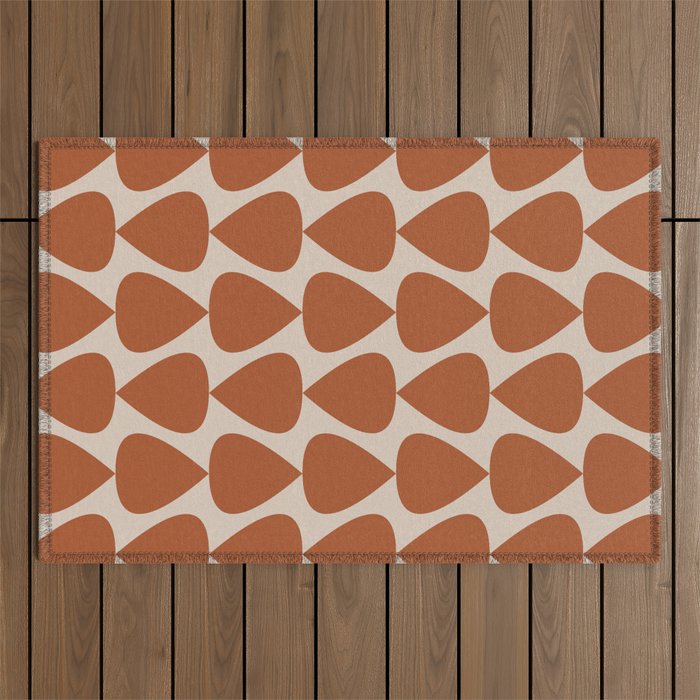 Plectrum Pattern in Clay and Putty  Outdoor Rug Gallery Image 1
