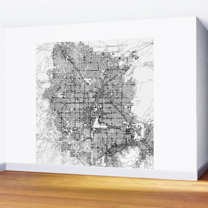 Las Vegas White Map Wall Mural Gallery Image 2