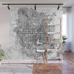 Las Vegas White Map Wall Mural Gallery Image 1