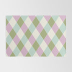 Retro Harlequin Plaid - Lavender, Green, Blue Rug Gallery Image 2