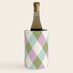 Retro Harlequin Plaid - Lavender, Green, Blue Wine Chiller Gallery Image 3