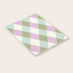 Retro Harlequin Plaid - Lavender, Green, Blue Notebook Gallery Image 3