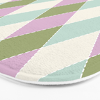 Retro Harlequin Plaid - Lavender, Green, Blue Bath Mat Gallery Image 3