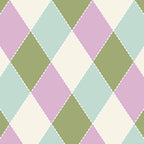 Retro Harlequin Plaid - Lavender, Green, Blue Coffee Mug Gallery Image 2