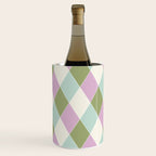 Retro Harlequin Plaid - Lavender, Green, Blue Wine Chiller Gallery Image 2