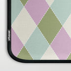 Retro Harlequin Plaid - Lavender, Green, Blue Laptop Sleeve Gallery Image 3