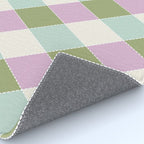 Retro Harlequin Plaid - Lavender, Green, Blue Rug Gallery Image 4