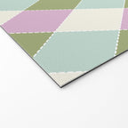 Retro Harlequin Plaid - Lavender, Green, Blue Welcome Mat Gallery Image 2