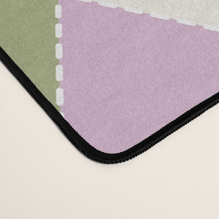 Retro Harlequin Plaid - Lavender, Green, Blue Desk Mat Gallery Image 4