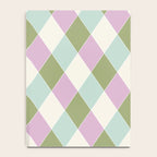Retro Harlequin Plaid - Lavender, Green, Blue Notebook Gallery Image 4