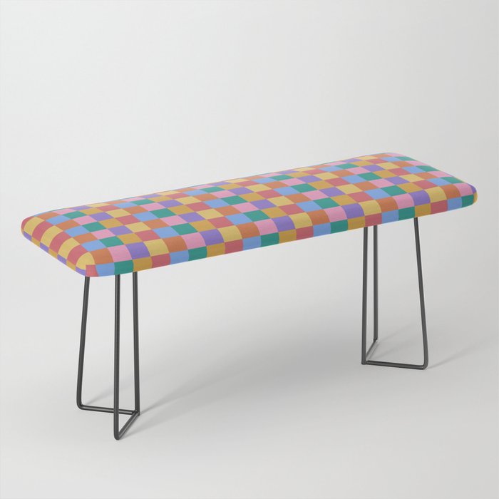 Checkered Multicolor Pattern XIX Colorful Rainbow Bench Gallery Image 1