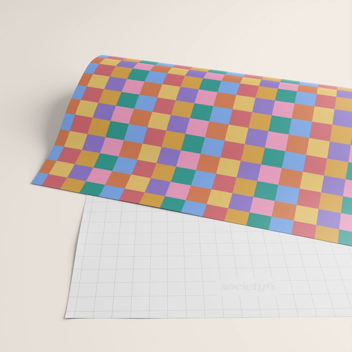 Checkered Multicolor Pattern XIX Colorful Rainbow Wrapping Paper Gallery Image 2