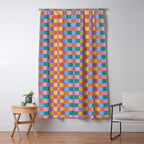 Checkered Multicolor Pattern XIX Colorful Rainbow Window Curtain Gallery Image 5