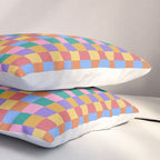 Checkered Multicolor Pattern XIX Colorful Rainbow Pillow Sham Gallery Image 3