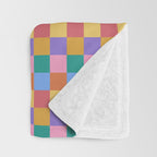 Checkered Multicolor Pattern XIX Colorful Rainbow Throw Blanket Gallery Image 3