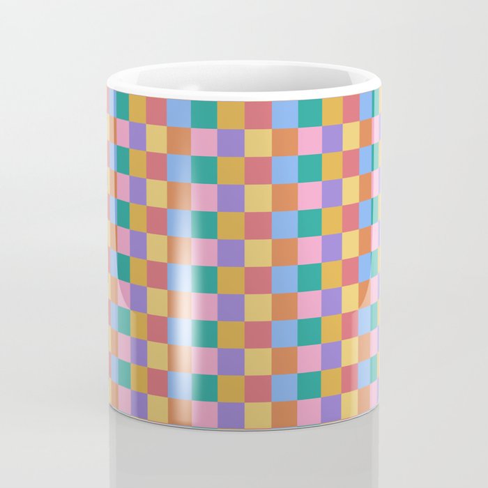 Checkered Multicolor Pattern XIX Colorful Rainbow Coffee Mug Gallery Image 4