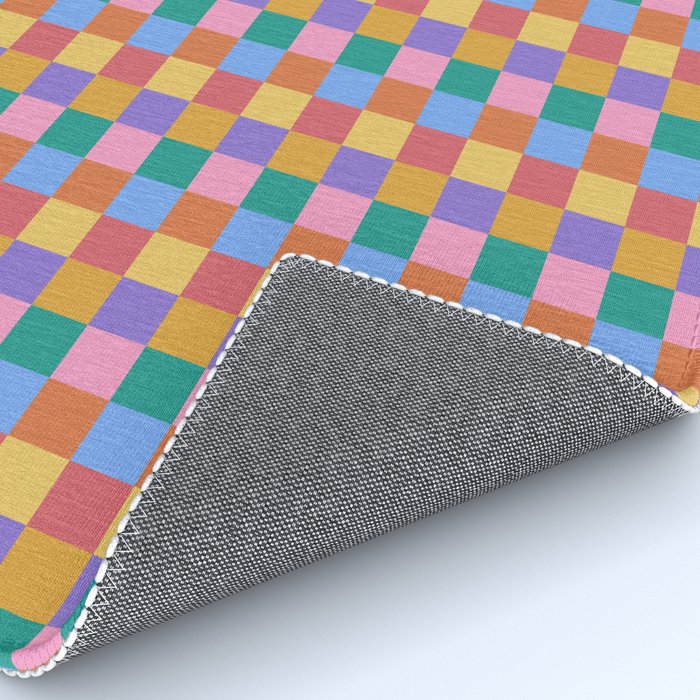 Checkered Multicolor Pattern XIX Colorful Rainbow Rug Gallery Image 4