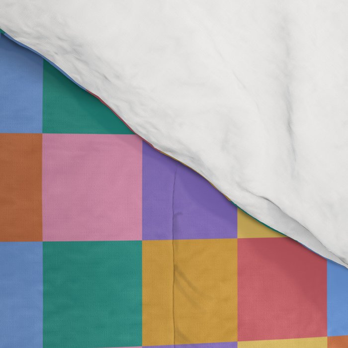 Checkered Multicolor Pattern XIX Colorful Rainbow Comforter Gallery Image 4