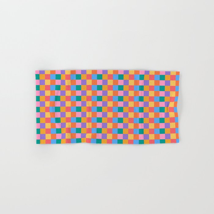 Checkered Multicolor Pattern XIX Colorful Rainbow Bath Towel Gallery Image 1