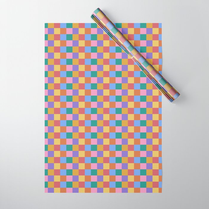 Checkered Multicolor Pattern XIX Colorful Rainbow Wrapping Paper Gallery Image 1