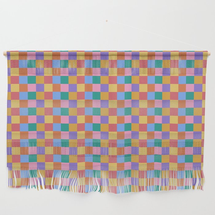 Checkered Multicolor Pattern XIX Colorful Rainbow Wall Hanging Gallery Image 1