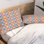 Checkered Multicolor Pattern XIX Colorful Rainbow Pillow Sham Gallery Image 2