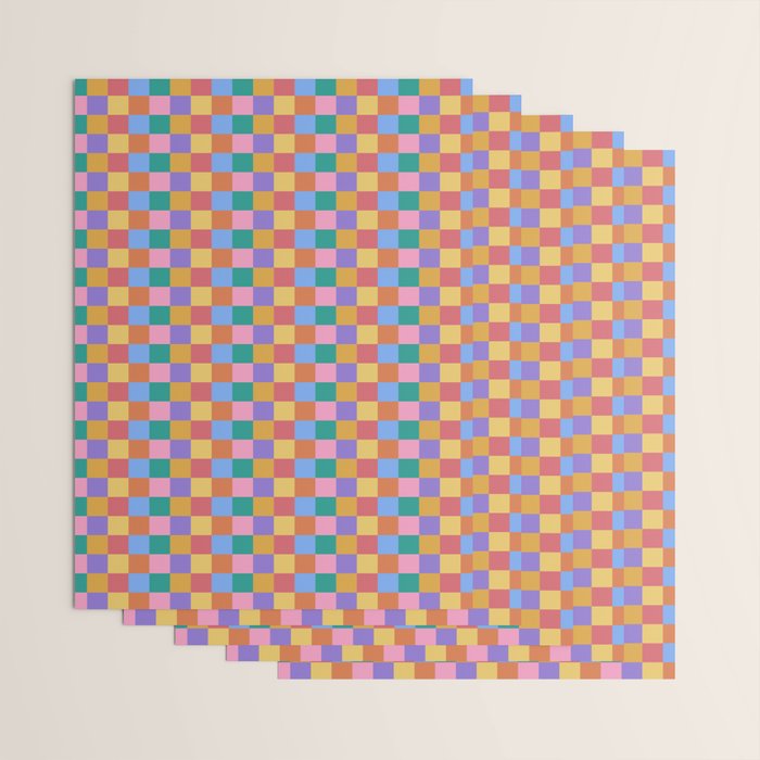 Checkered Multicolor Pattern XIX Colorful Rainbow Wrapping Paper Gallery Image 3
