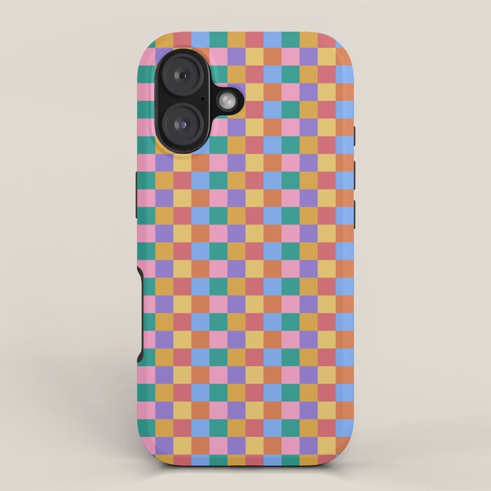 Checkered Multicolor Pattern XIX Colorful Rainbow iPhone Case Gallery Image 1