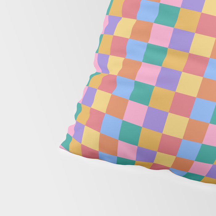Checkered Multicolor Pattern XIX Colorful Rainbow Pillow Sham Gallery Image 4