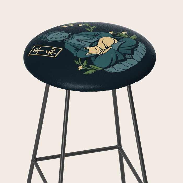 Cat Meditation Buddhism Buddha by Tobe Fonseca Stool Gallery Image 2