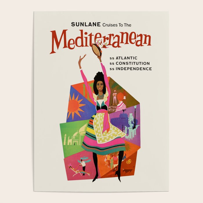 Mediterranean Vintage Travel Poster, 1960s Poster Gallery Image 4