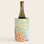 Modern, Floral Prints, Orange, Blue, Yellow Wine Chiller Gallery Image 3