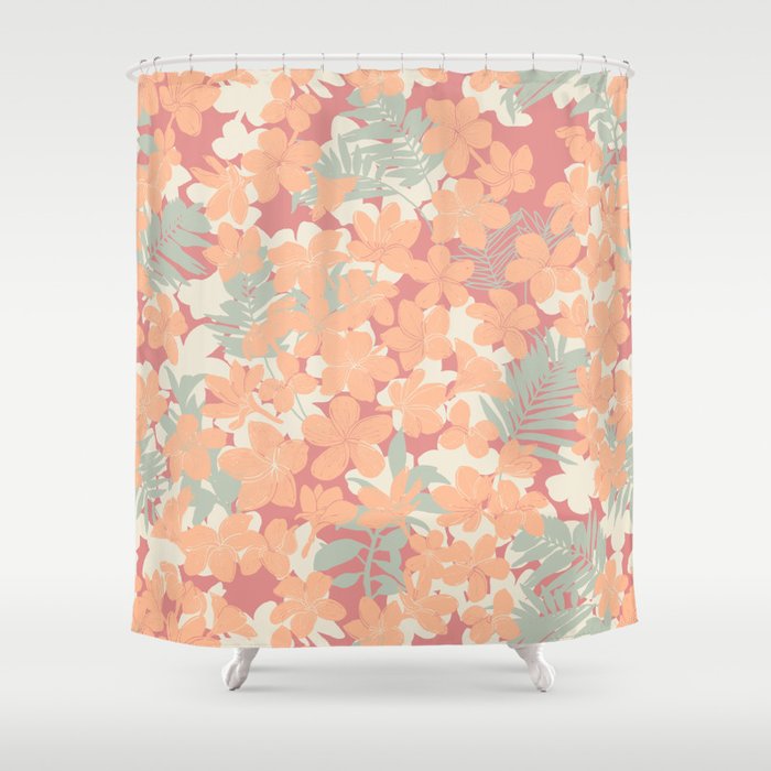 Exotic plumeria flowers A Shower Curtain Gallery Image 1