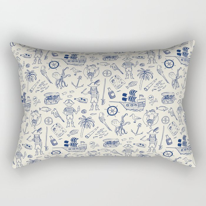 Pirate Play - Cream Rectangular Pillow Gallery Image 1