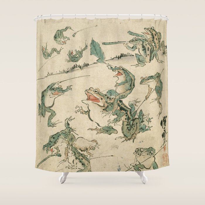 Battle of the Frogs Shower Curtain