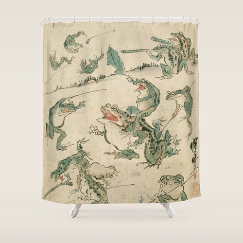 Battle Of The Frogs Shower Curtain