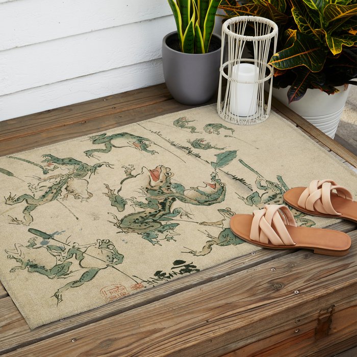 Battle of the Frogs Outdoor Rug Gallery Image 2