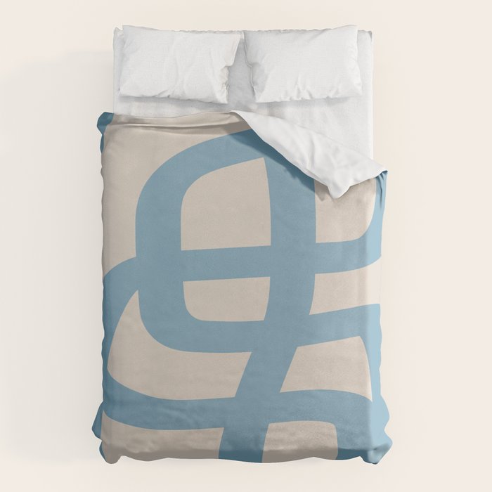 Abstract Scribble (Blue Beige) Duvet Cover Gallery Image 1