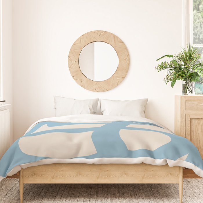 Abstract Scribble (Blue Beige) Duvet Cover Gallery Image 3