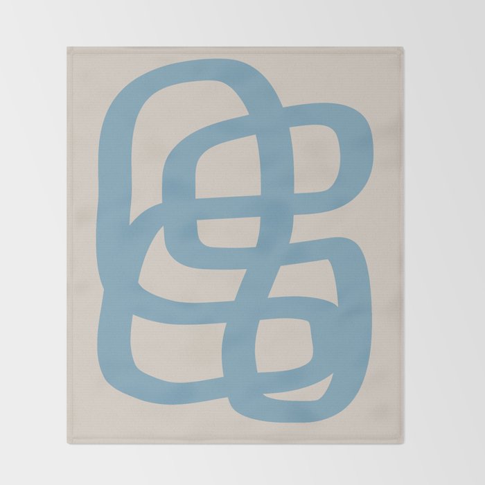 Abstract Scribble (Blue Beige) Throw Blanket Gallery Image 2