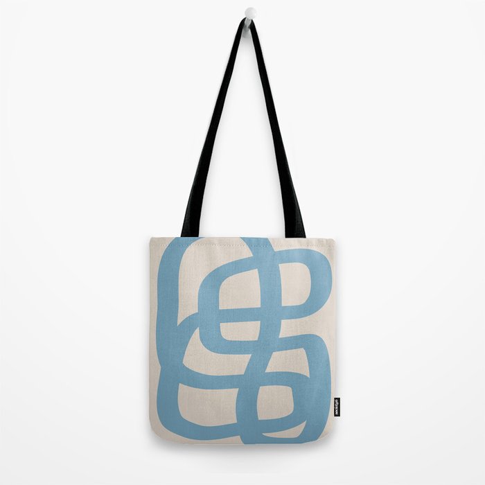 Abstract Scribble (Blue Beige) Tote Bag Gallery Image 2